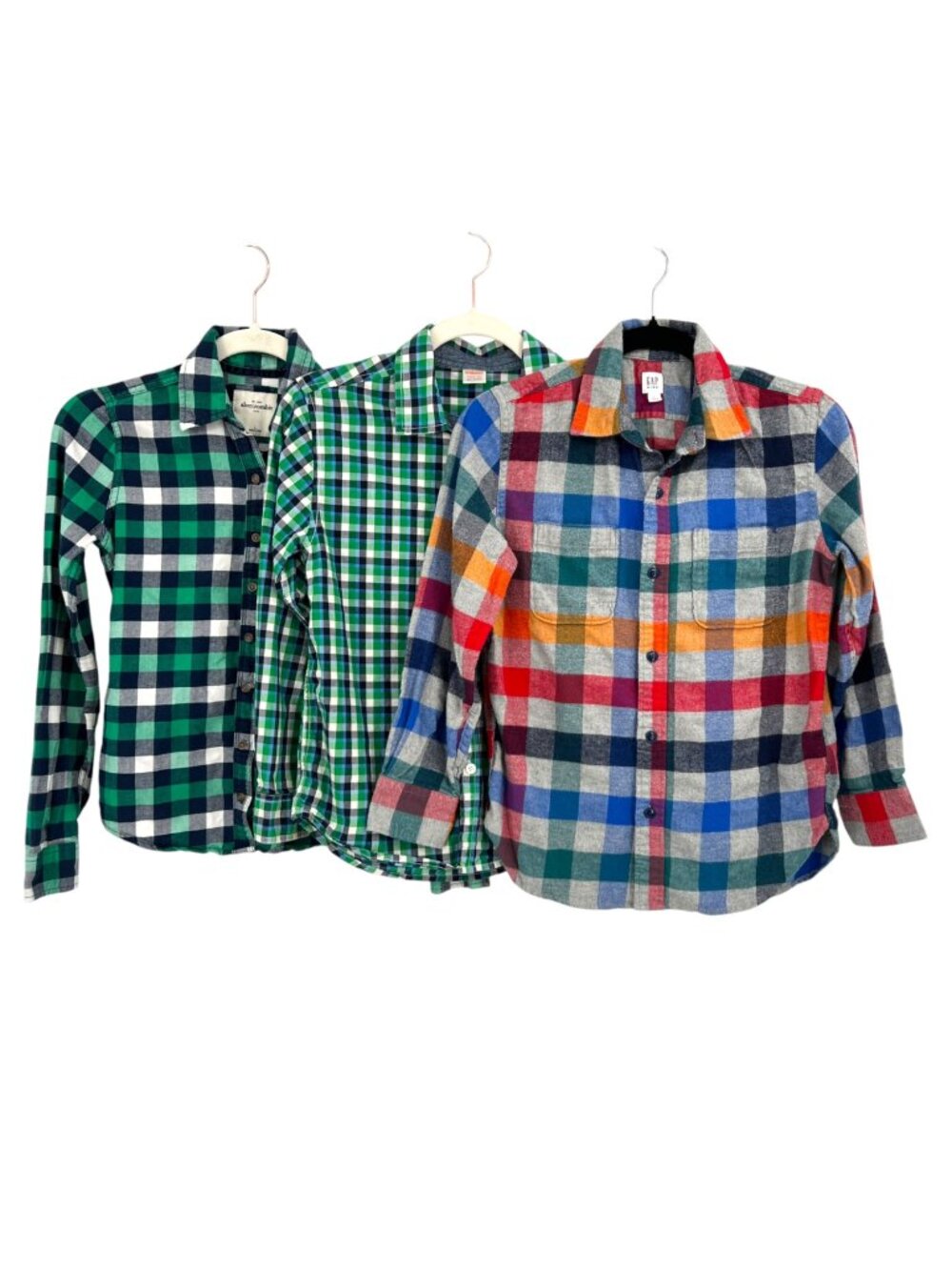 Abercrombie Gymboree Gap Kids 3 Set Kids Plaid Button-Up Shirts Size L 10-12